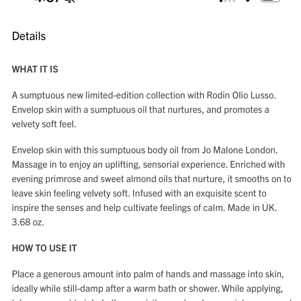 JO MALONE Jasmine & Neroli Bath Oil